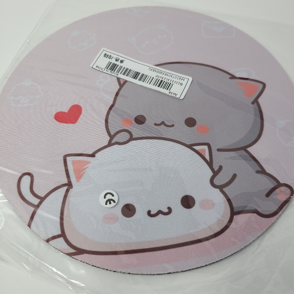 Kawaii style cat mouse pad peach and goma mouse pad